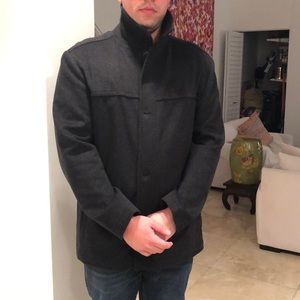 BOSS Hugo Boss Cashmere Wool Peacoat Charcoal Grey
